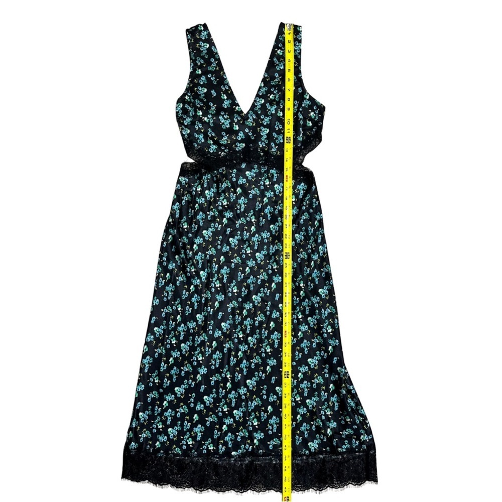 Rails Pandora Floral Satin Crepe Midi Dress Black 
Green SZ Small Fairy EUC - Picture 7 of 10
